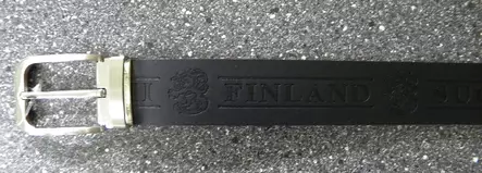 Nahkavyö "Suomi Finland" FinnA Collection, Musta - Vyöt ja Olkaimet - 6430011130023_90 - 2