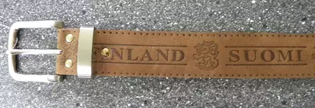 Nahkavyö "Suomi Finland" FinnA Collection, Ruskea - Vyöt ja Olkaimet - 6430011126262_90 - 2