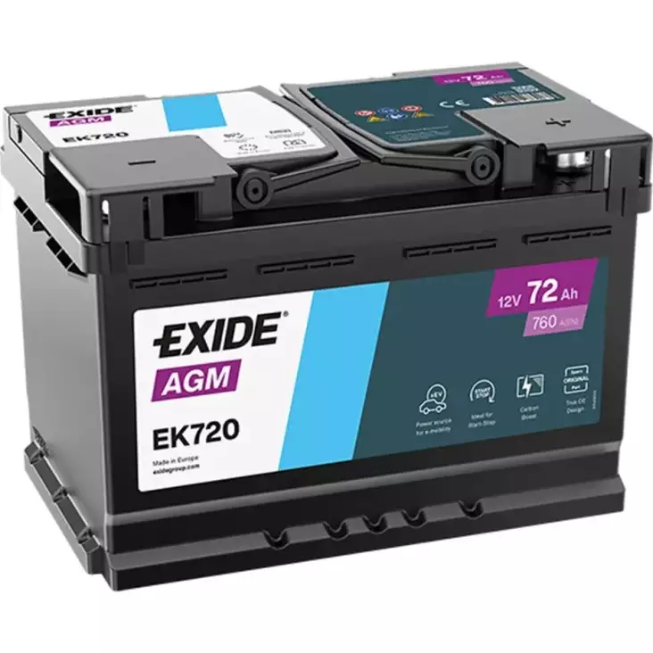 Exide AGM EK720 12V 72Ah - Exide akut - EK720 - 1