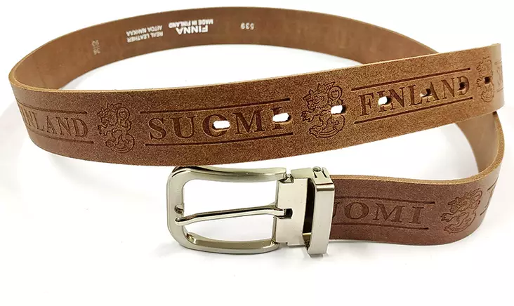 Nahkavy=C3=B6 Suomi Finland FinnA Collection Ruskea - Vyöt ja Olkaimet - 0064300111408-90 - 1