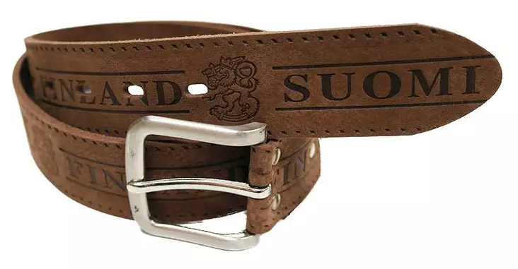 Nahkavyö "Suomi Finland" FinnA Collection, Ruskea - Vyöt ja Olkaimet - 6430011126262_90 - 1