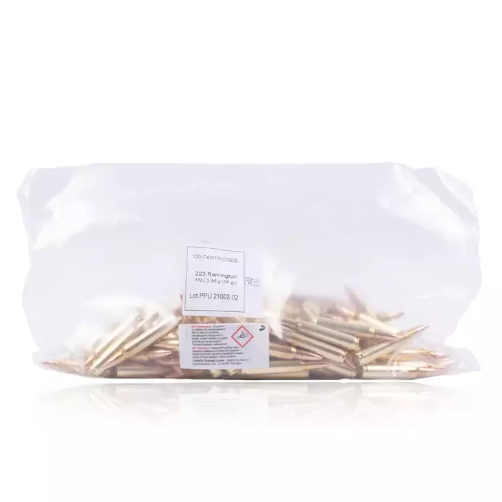 PPU FMJ BT .223Rem 3,56g Bulkki 100pcs - Kiväärin patruunat - 126640 - 1