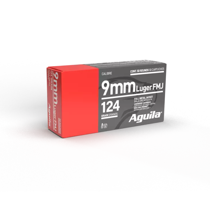 Aguila 9mm Luger FMJ 8g - Pistoolin ja revolverin patruunat - 640420003061 - 1