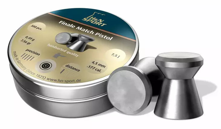 H&N Finale Match Pistol 0,49g - Ilma-aseiden Luodit 4,5 mm - 4047058001371 - 1