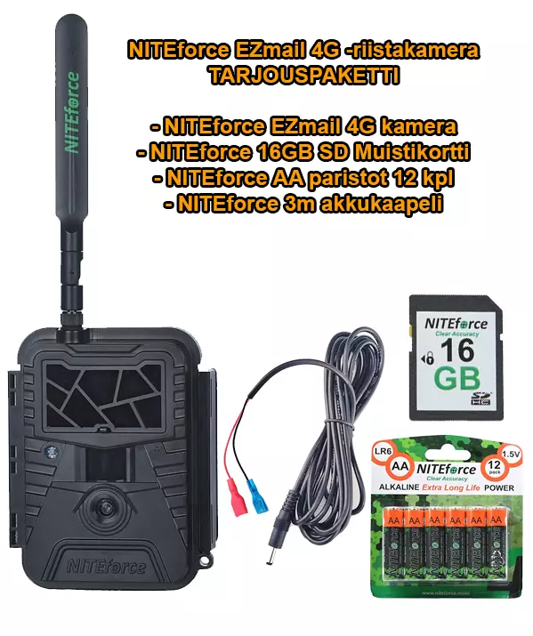 P1 NITEforce EZmail 4G 20MP Tarjouspaketti riistakamera - Lähettävät Riistakamerat - 6430061582070TP1 - 1