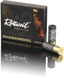 Rottweil Waidmannsheil Pappe 12/70 36g Eko-haulikonpatruuna huopatulpalla ja pahvihylsyllä - Haulikon patruunat - 4000294106811 - 1