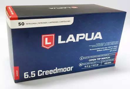 Lapua Scenar 6,5 Creedmoor 8g 123gr - Kiväärin patruunat - 6418267103732 - 1