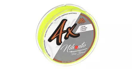 Mikado Nihonto Fine Braid 4X 150m -kuitusiima fluorikeltainen - Kuitusiimat ja punotut siimat - 5900637506102 - 1