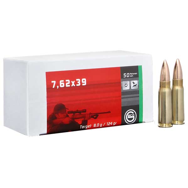 Geco Target 7,62x39 124gr 8,0g - Kiväärin patruunat - 4000294178122 - 1