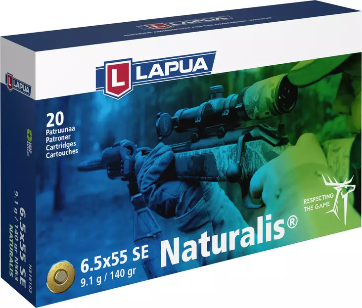 Lapua Naturalis 6,5x55SE N563 9,1g - Kiväärin patruunat - N316102 - 1