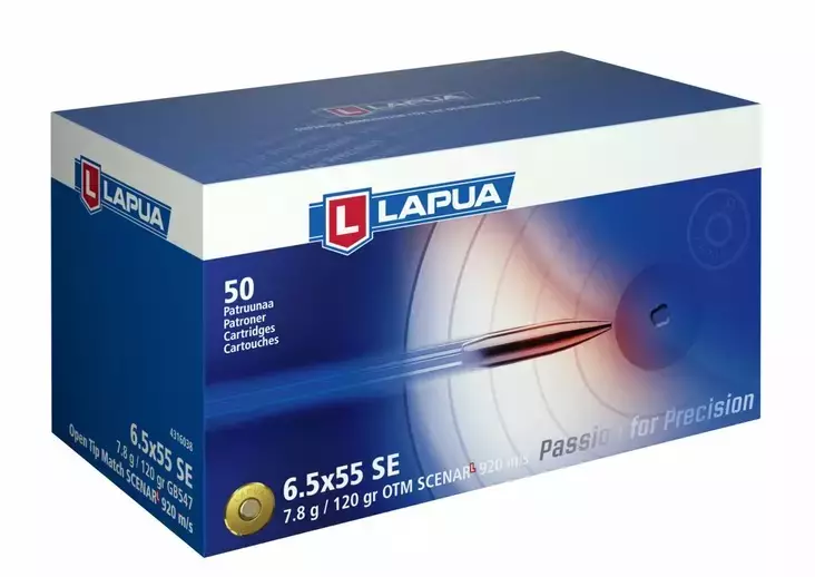 Lapua Scenar-L 6,5x55SE 7,8g - Kiväärin patruunat - 6418267103343 - 2