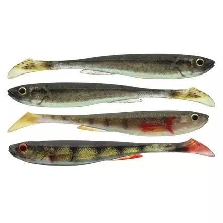 realistiset Daiwa Prorex Slim Shady Kalajigilajitelma 10,5cm, 4kpl - Jigit ja kumikalat - 4066466068264 - 1