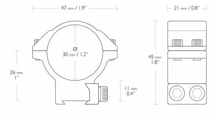 Hawke Kiikarinjalat Medium 30mm - Kiikarinjalat ja Sovituskappaleet - 5038120616004 - 4