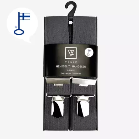 Veniz Klipsihenkselit 36mm Harmaa - Vyöt ja Olkaimet - 6438042532014 - 2
