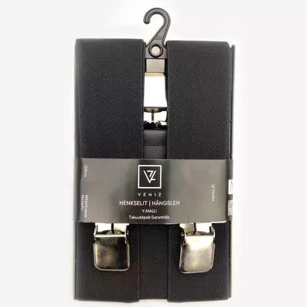 Veniz Klipsihenkselit 50mm Musta Y-malli, 120cm - Vyöt ja Olkaimet - 6438042533004 - 1