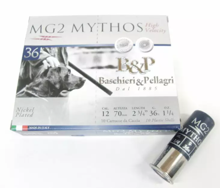 B&P MG2 Mythos 36g HV Niklattu 12/70 - Haulikon patruunat - 8057018390014 - 1