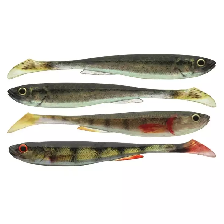 realistiset Daiwa Prorex Slim Shady Kalajigilajitelma 10,5cm, 4kpl - Jigit ja kumikalat - 4066466068264 - 1