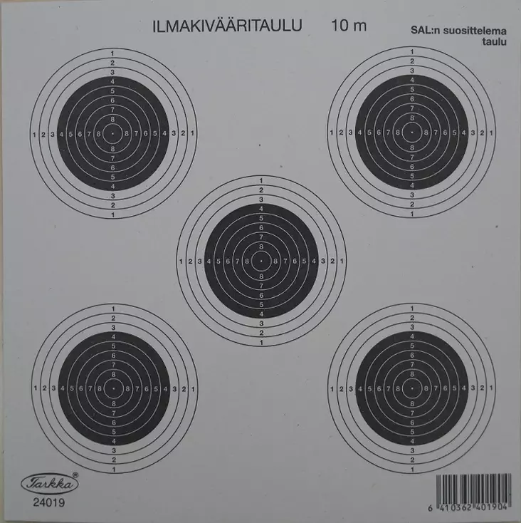 Ilmakivääritaulu No. 19 14x14cm 5 täplää - Maalitaulut - 6410362401904 - 1