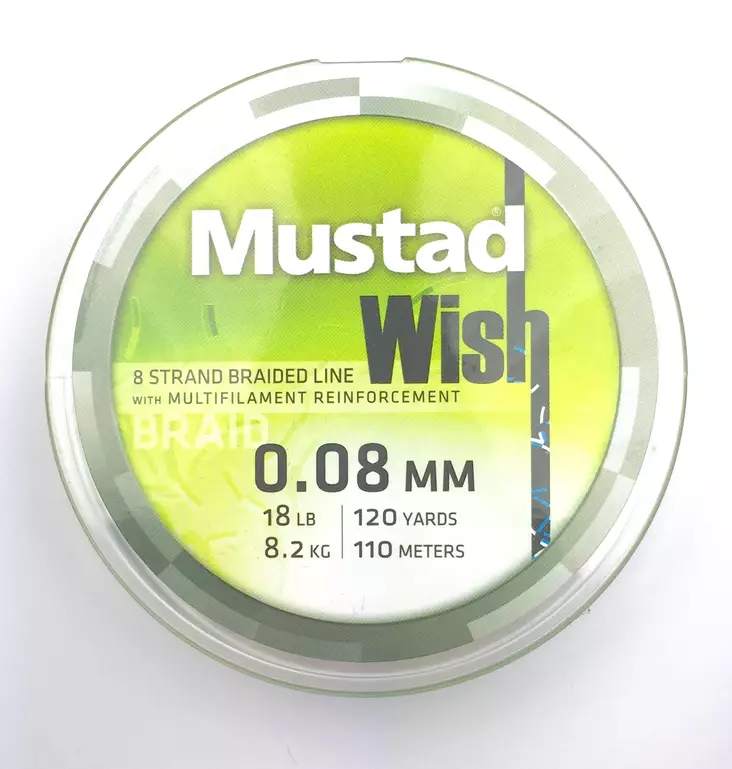 Mustad Wish Braid 110m Chartreuse - Kuitusiimat ja punotut siimat - 023534005044 - 1