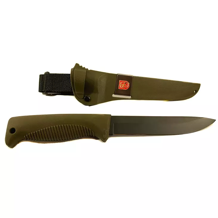 Sissipuukko M95 150mm terä, vihreä tuppi + vaakuna - Puukot - 085684 - 1