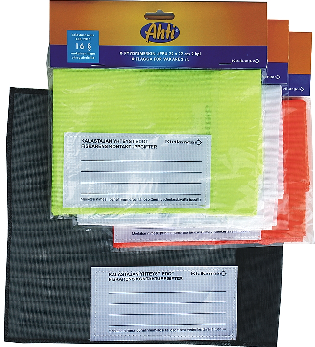 Ahti Pyydysmerkin lippu 22x22cm 2kpl - Tarvikkeet - 6418252250465 - 2