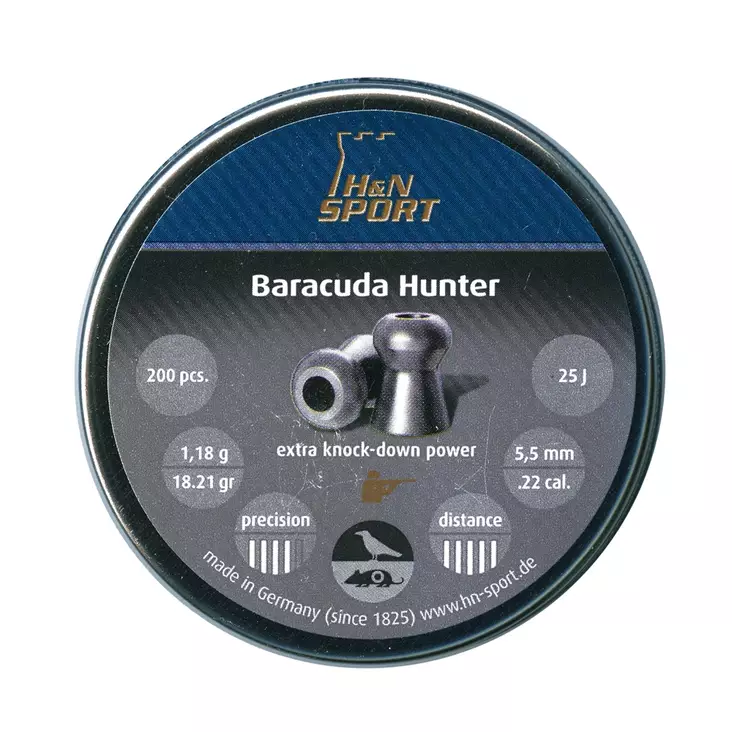 H&N Baracuda Hunter 5,50mm 1,18g - Ilma-aseiden Luodit 5,5 mm - 4047058015095 - 1