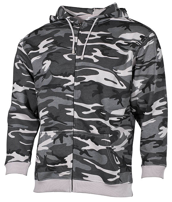 Huppari vetoketjulla, Harmaa camo - Pitkähihaiset Paidat - 4044633084255 - 1