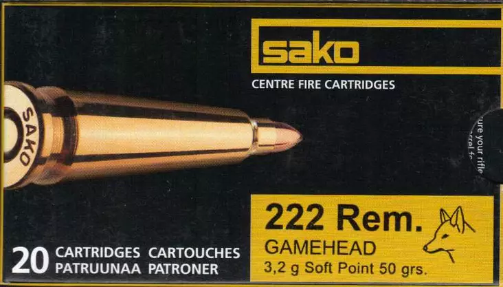Sako Gamehead .222Rem SP 3,2g - Kiväärin patruunat - 6438053999905 - 1