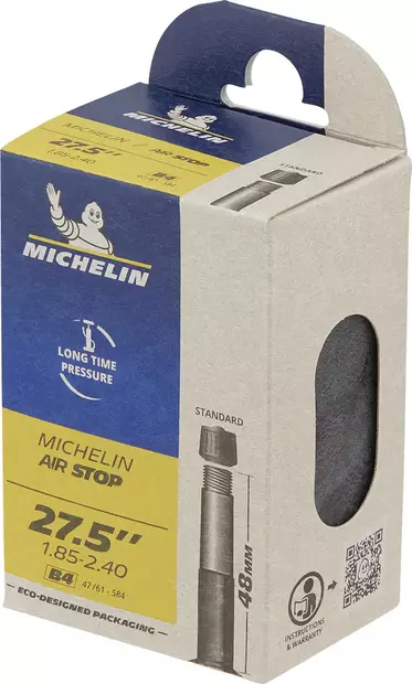 Michelin Airstop sis=C3=A4rengas 27.5" 47/61X584, Autoventtiili 48mm - Polkupyörän sisärenkaat - 3528701417066 - 1