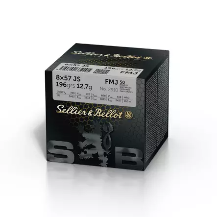 Sellier & Bellot 8x57JS FMJ 12,7g 50 kpl - Kiväärin patruunat - 8590690340576 - 1