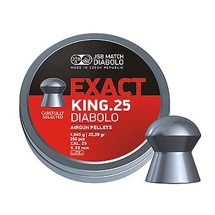 JSB King Exact ilmakiväärin luoti 6,35mm / .25 cal 1,645g 150kpl - Ilma-aseiden Luodit 6,35 mm - 8594180450646 - 1