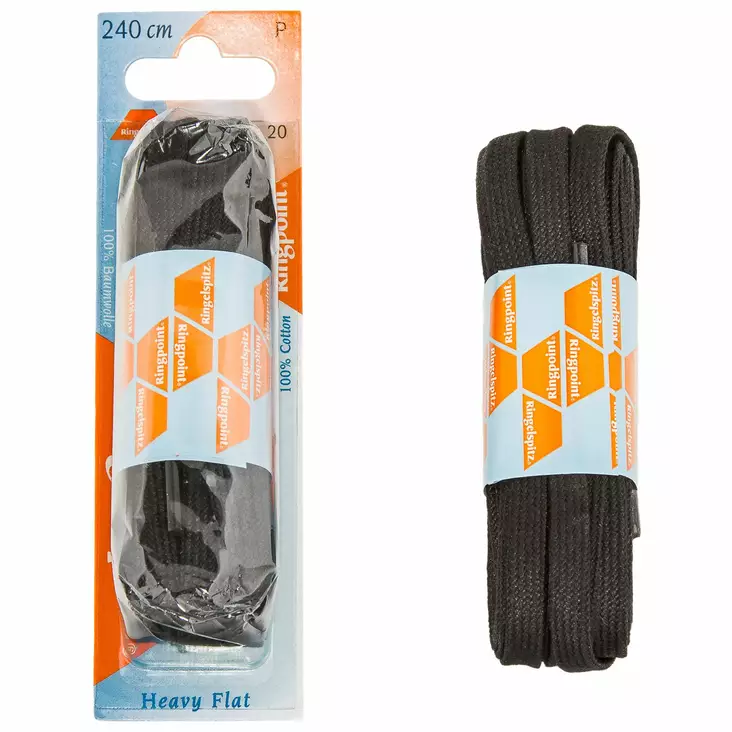 Kengännauhat Ringpoint 240cm Musta, litteä - Kengännauhat - 4003269750026 - 1