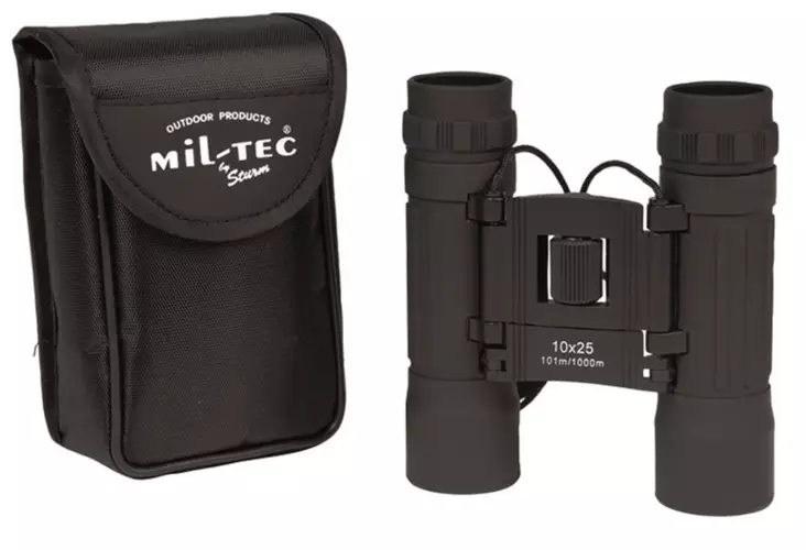 Mil-Tec Katselukiikarit, 10x25 mustat - Katselukiikarit - 4046872185236 - 1