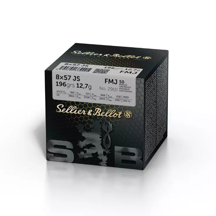 Sellier & Bellot 8x57JS FMJ 12,7g 50 kpl - Kiväärin patruunat - 8590690340576 - 1