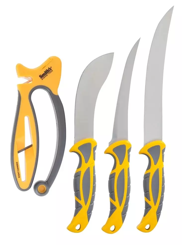 Smith's Edgesport teurastajan veitsisetti, kolme veistä + teroitin - Lihankäsittelyveitset - 027925510636 - 1