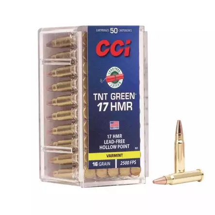CCI .17 HMR TNT Green HP 16gr 50kpl - Pienoiskiväärin patruunat - 076683009517 - 1