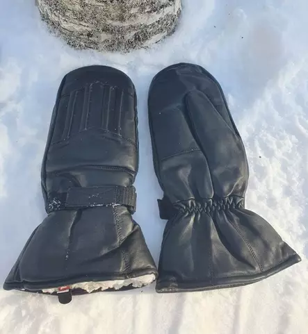 LapLap #6119 nahkakintaat, musta - Talvi- ja lämpökäsineet - 6430077381537 - 1