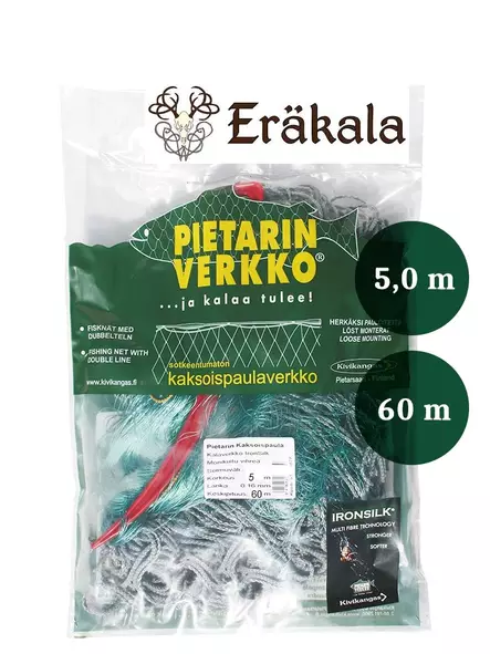 Pietarin Verkko Ironsilk 5,0m 60m - Kalaverkot - 6418252650807 - 2