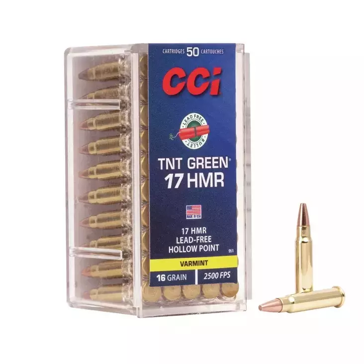 CCI .17 HMR TNT Green HP 16gr 50kpl - Pienoiskiväärin patruunat - 076683009517 - 1