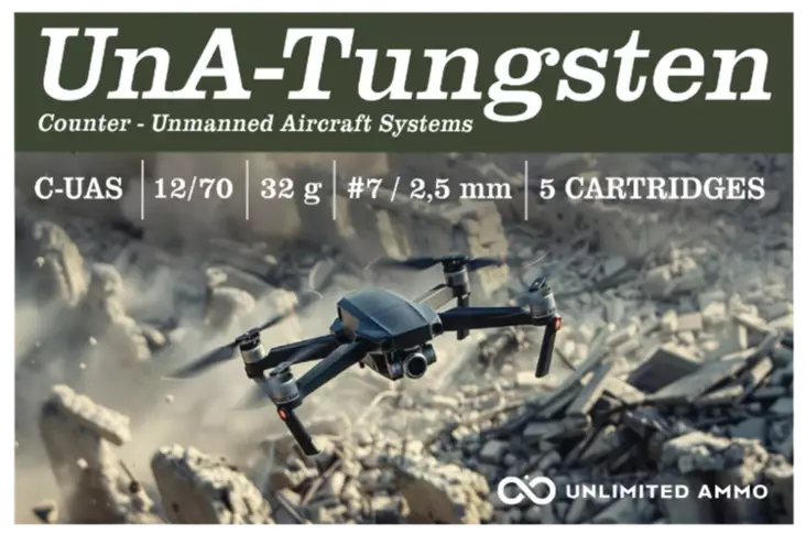 UnA Tungsten C-UAS 12/70 32g no. 7 5 kpl - Korvaavat haulikon patruunat - 6430068626487 - 1