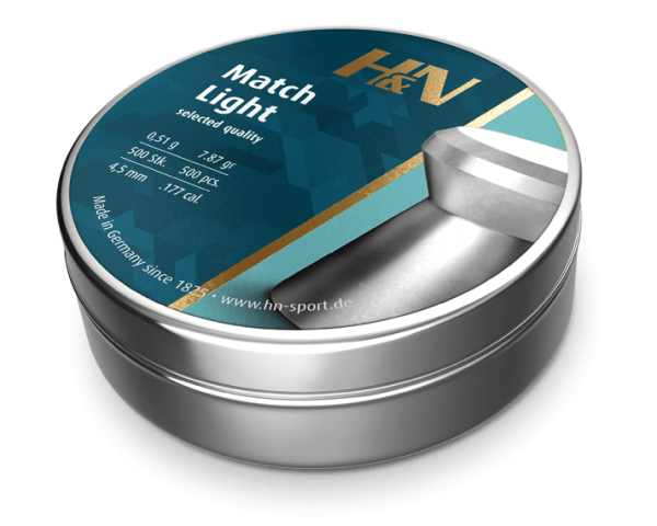 H&N Match Light 0,51g 4,50mm - Ilma-aseiden Luodit 4,5 mm - 4047058019307 - 1