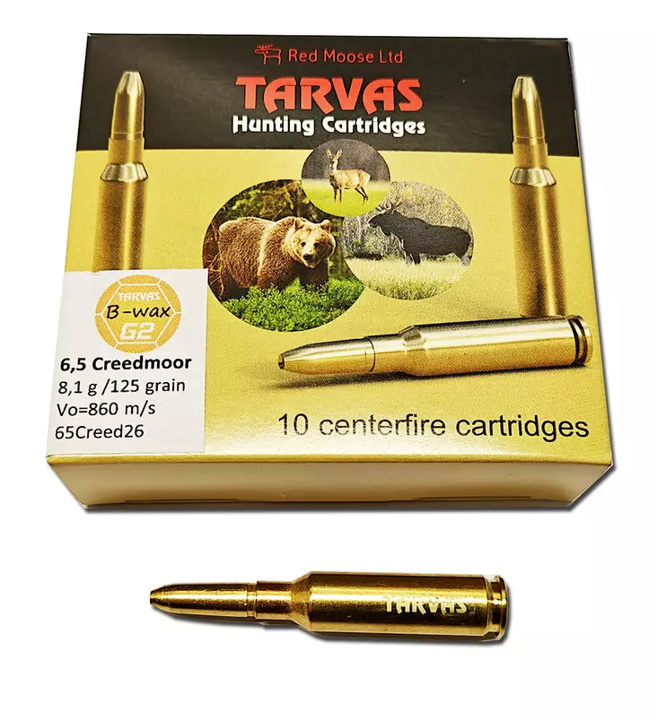 Tarvas G2 6,5 Creedmoor 8,1g metsästyspatruuna 10kpl - Kiväärin patruunat - 6430052785077 - 1