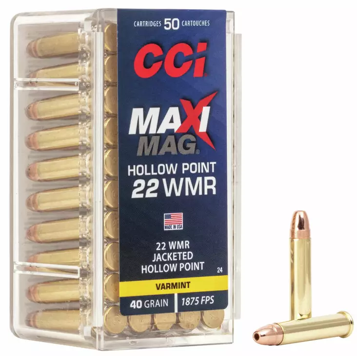 CCI Maxi-Mag .22 WMR JHP 40gr 2,6g - Pienoiskiväärin patruunat - 076683000248 - 1