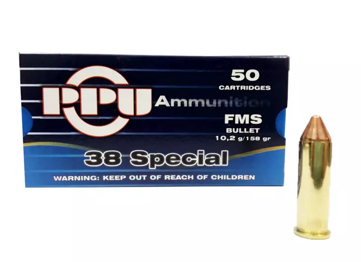 PPU .38 Special FMS 10,2g - Pistoolin ja revolverin patruunat - 8605003815938 - 1