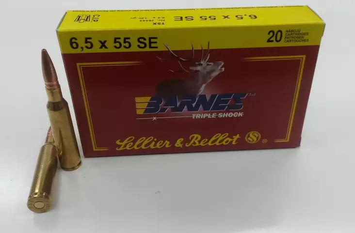 Sellier&Bellot 6,5x55SE Barnes TSX 8,4g - Kiväärin patruunat - 8590690332908 - 1