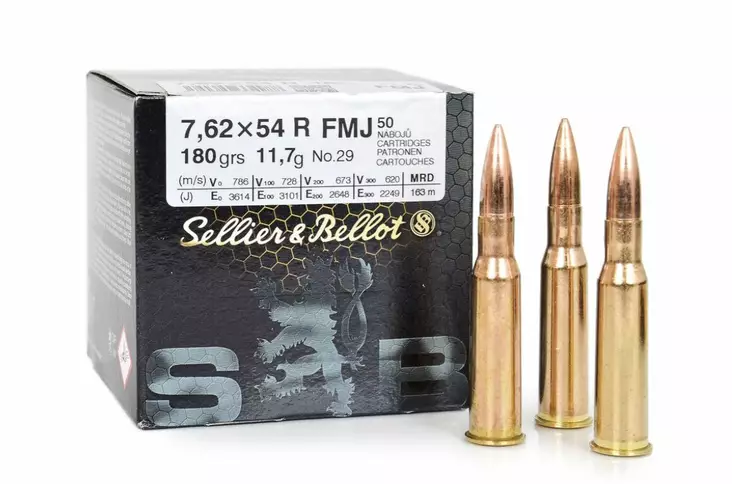 Sellier&Bellot 7,62x54R FMJ 11,7g - Kiväärin patruunat - 8590690334988 - 3