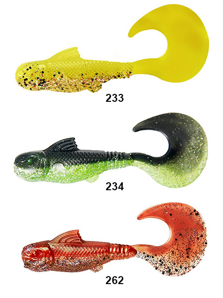 YUM Mud Minnow Curltail 7,5cm 8kpl - Jigit ja kumikalat - 719339105408 - 1