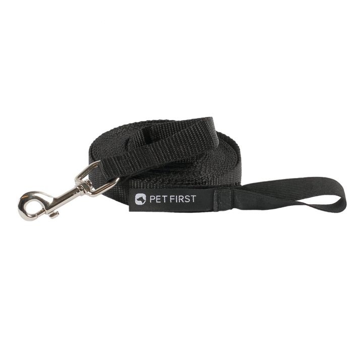 Jäljestysliina 5m PP-nauha, zamac-haka 20mm musta - Pannat ja valjaat - 6416140292689 - 1