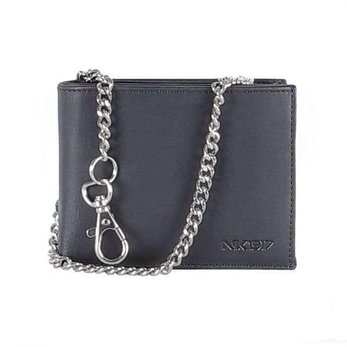 NK1917 Nahkalompakko ketjulla, musta - Lompakot & Korttikotelot - 6416140015899 - 1