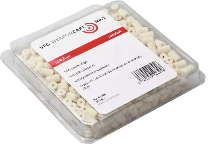 VFG Comfort Puhdistustulpat puikkoon 500kpl - Aseen puhdistus ja huolto - 4260419146119 - 1